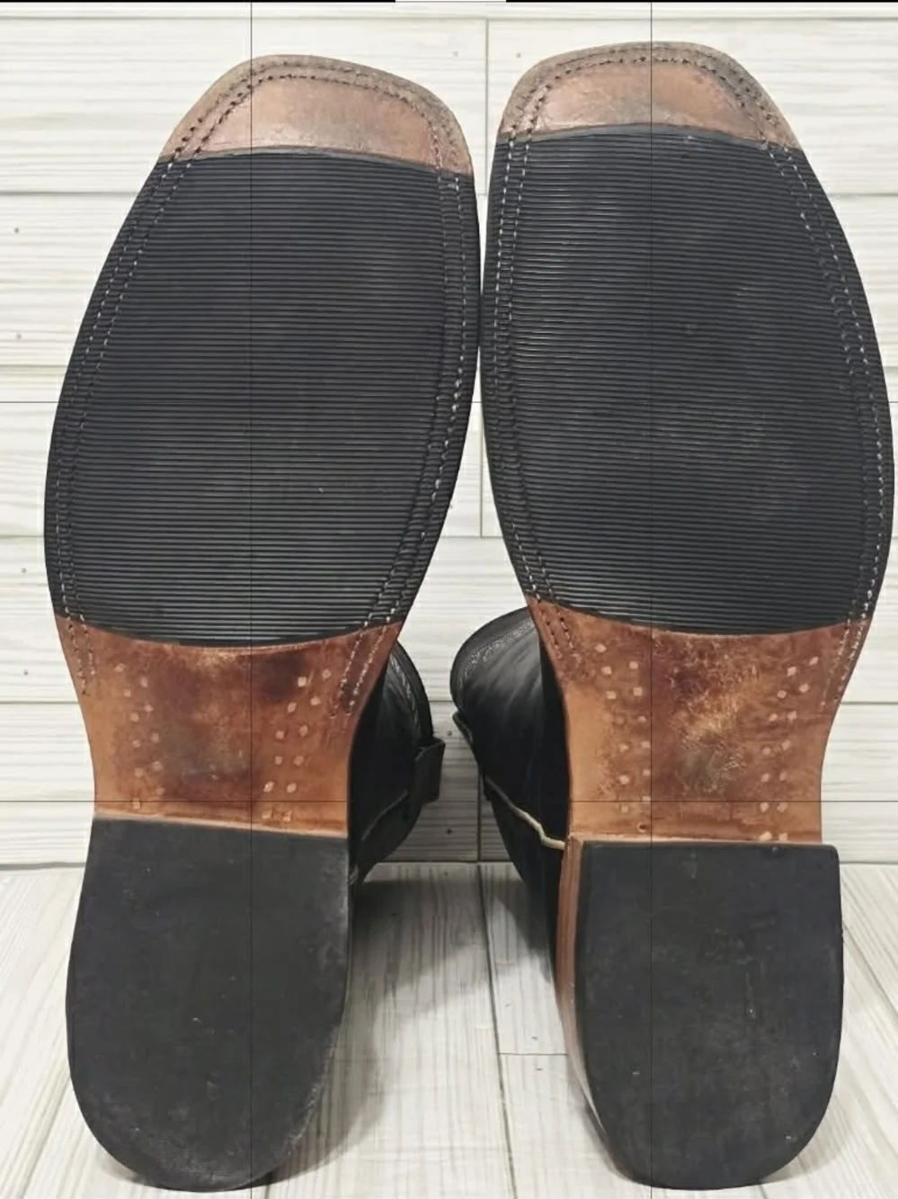 Rios of Mercedes Black Leather Cowboy Boots 9 D